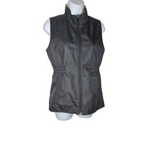 Womens Reversible Vest Size Small Quilted Black Yellow Sleeveless Outerwear